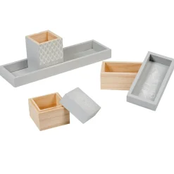 Gifi Plateau de rangement déco bois gris naturel