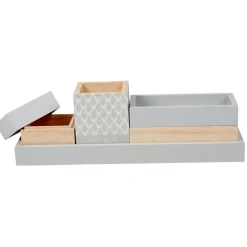 Gifi Plateau de rangement déco bois gris naturel