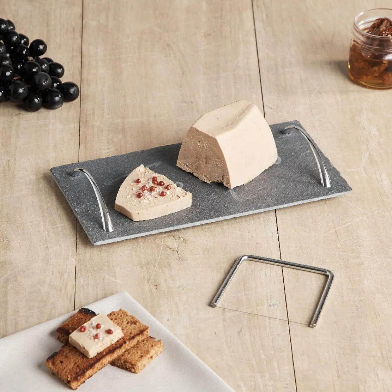Gifi Plateau de service en ardoise avec 2 anses et lyre