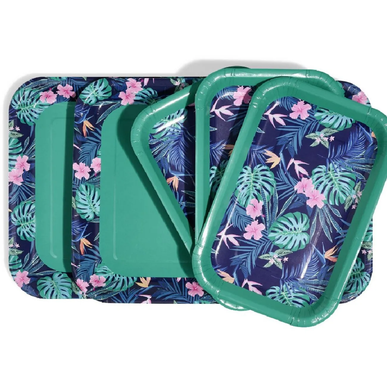 Gifi Plateau de service en carton motif tropical x 5