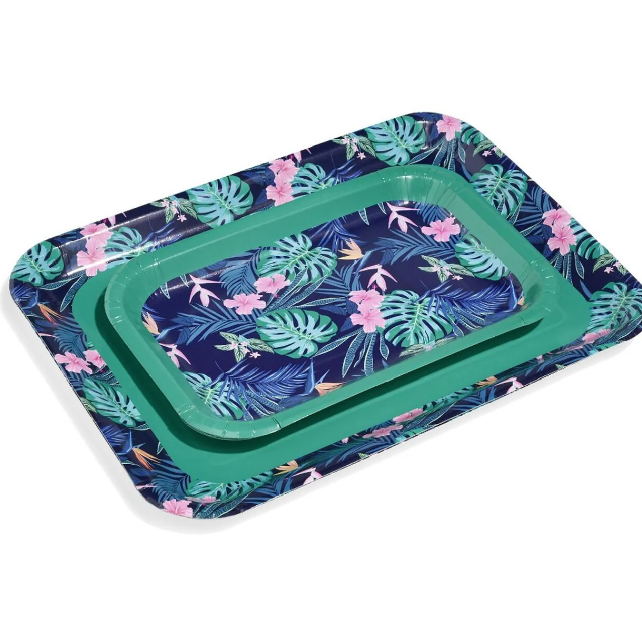Gifi Plateau de service en carton motif tropical x 5