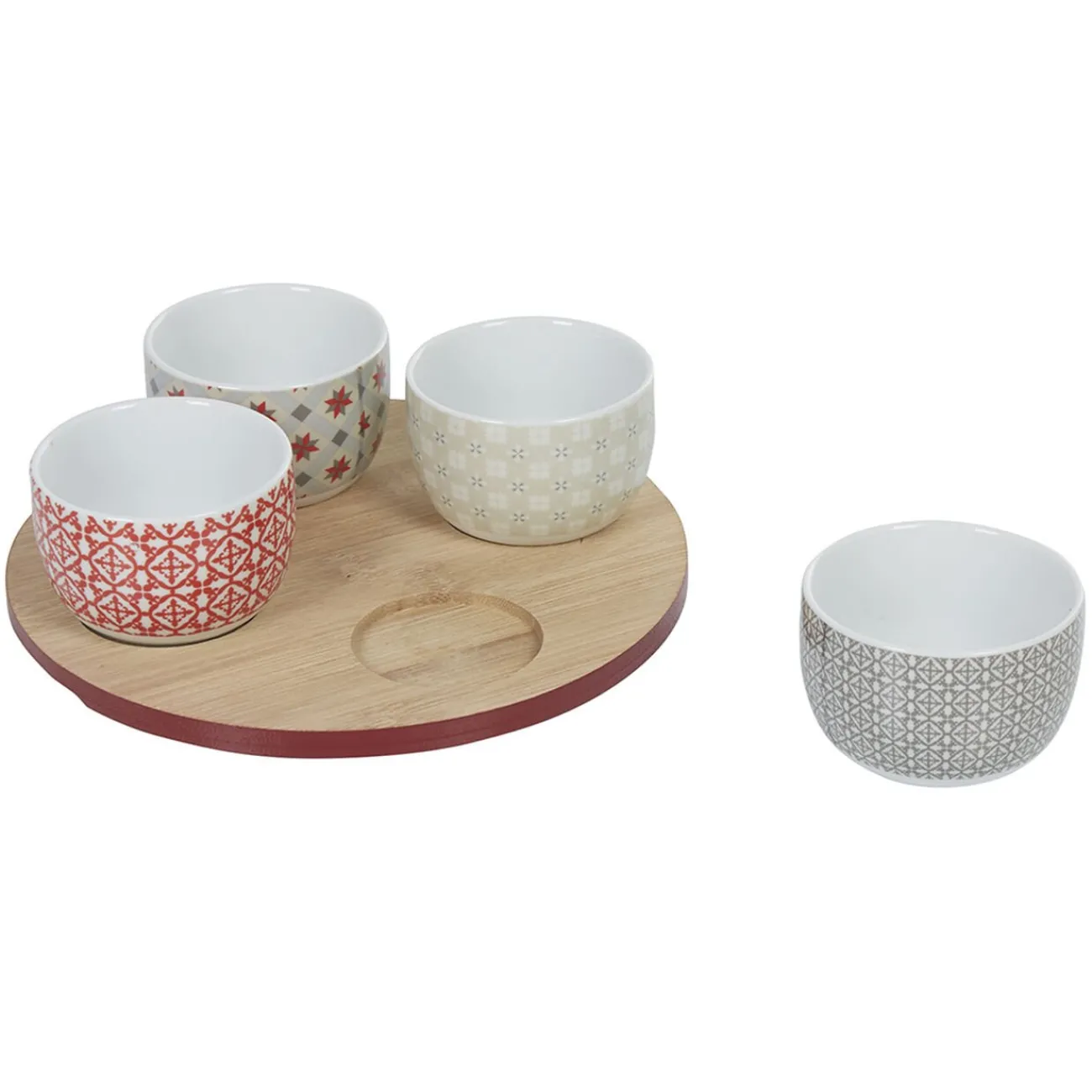 Gifi Plateau de service et bols carreaux de ciment 4 design