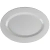 Gifi Plateau de service ovale martelé blanc