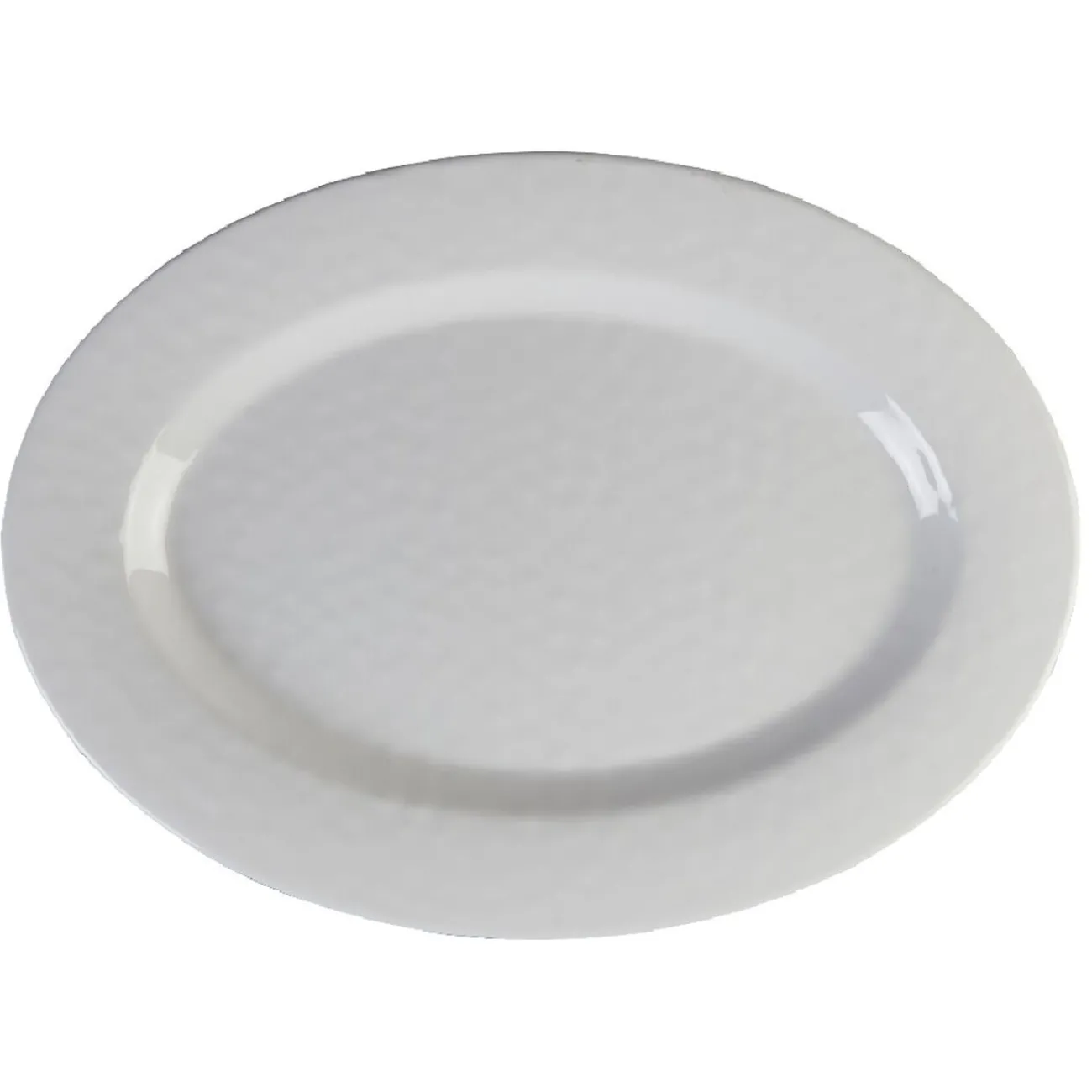 Gifi Plateau de service ovale martelé blanc