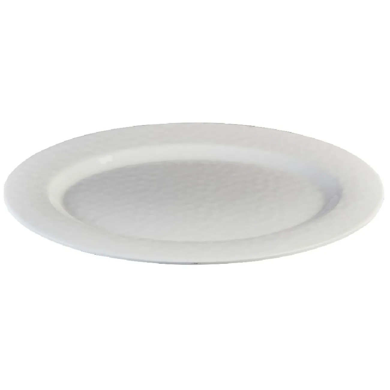 Gifi Plateau de service ovale martelé blanc
