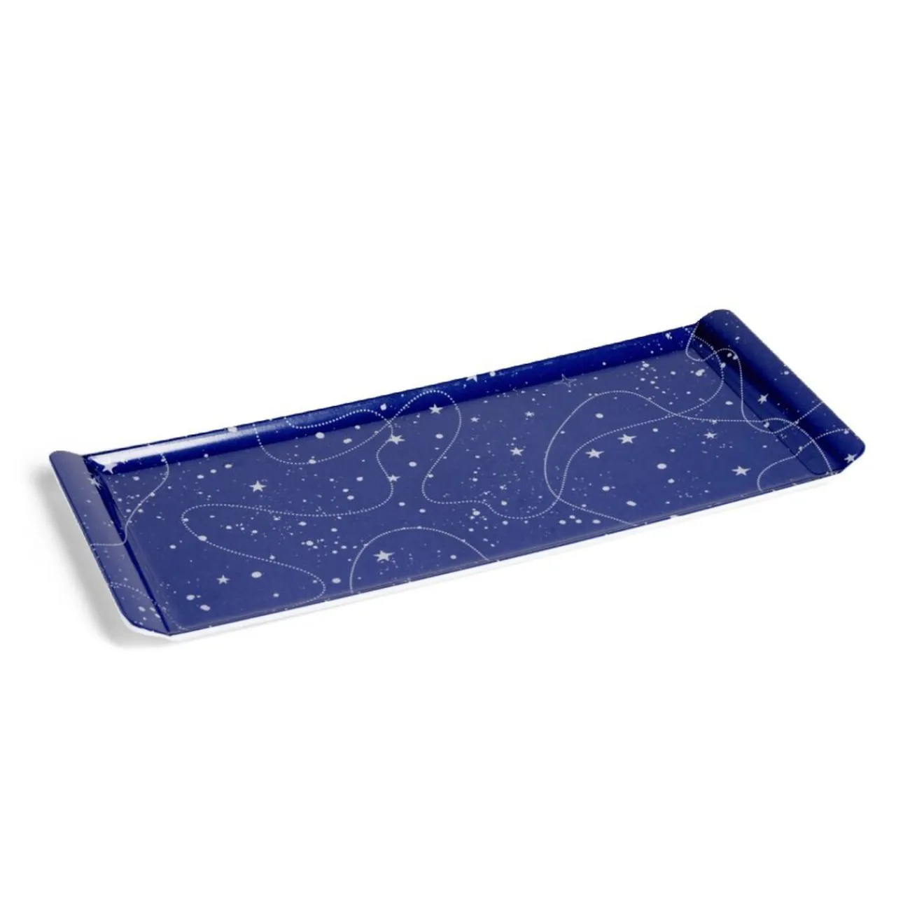 Gifi Plateau de service rectangulaire mélaminé bleu motif astral 18x37,5cm