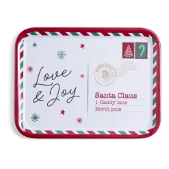 Gifi Plateau de service rectangulaire Noël mélaminé motif carte postale 19x37,5cm