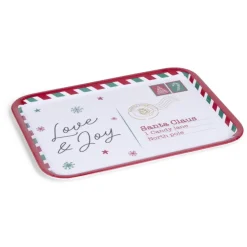Gifi Plateau de service rectangulaire Noël mélaminé motif carte postale 19x37,5cm