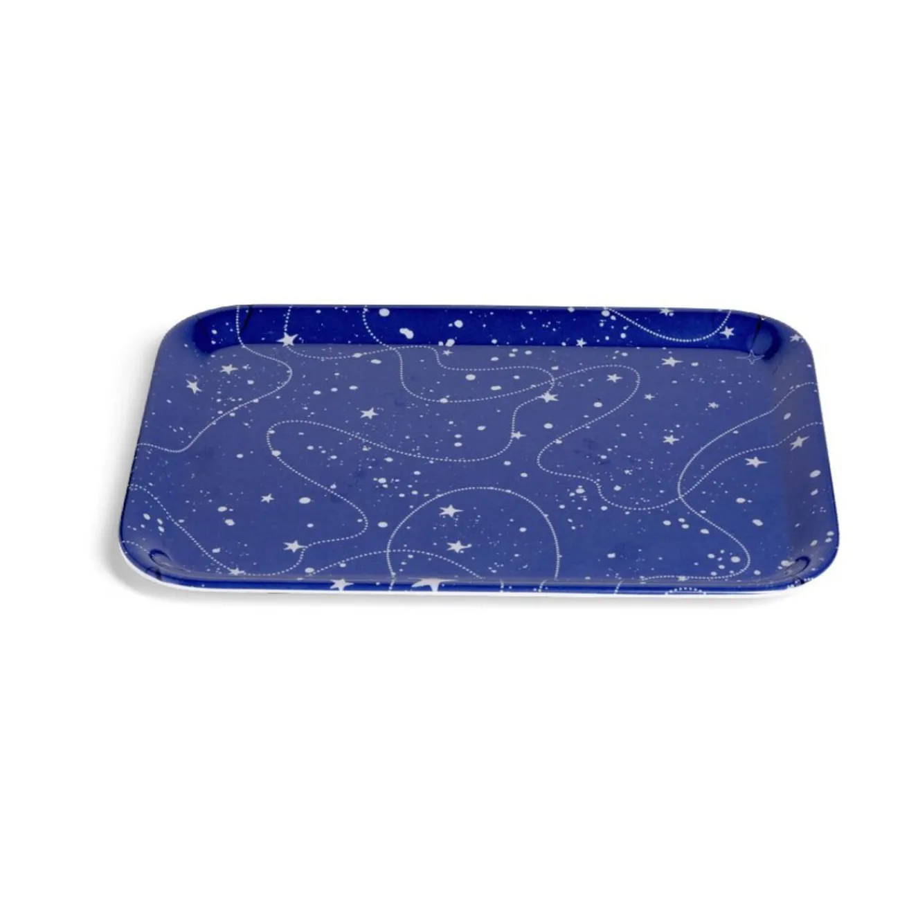 Gifi Plateau de service rectangulaire mélaminé bleu motif astral 21,7x28,7cm