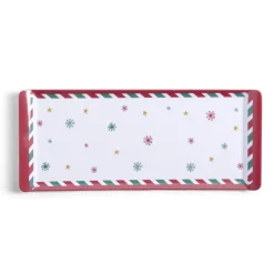 Gifi Plateau de service rectangulaire mélaminé Noël traditionnel 18,8x37,4cm
