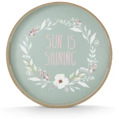 Gifi Plateau de service rond en bois Sun is shining