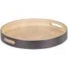 Gifi Plateau de service rond en bambou noir