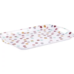 Gifi Plateau en plastique décor pois multicolore