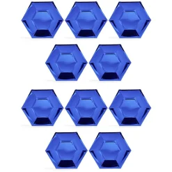 Gifi Plateau hexagonal carton bleu métallisé Ø26cm x10