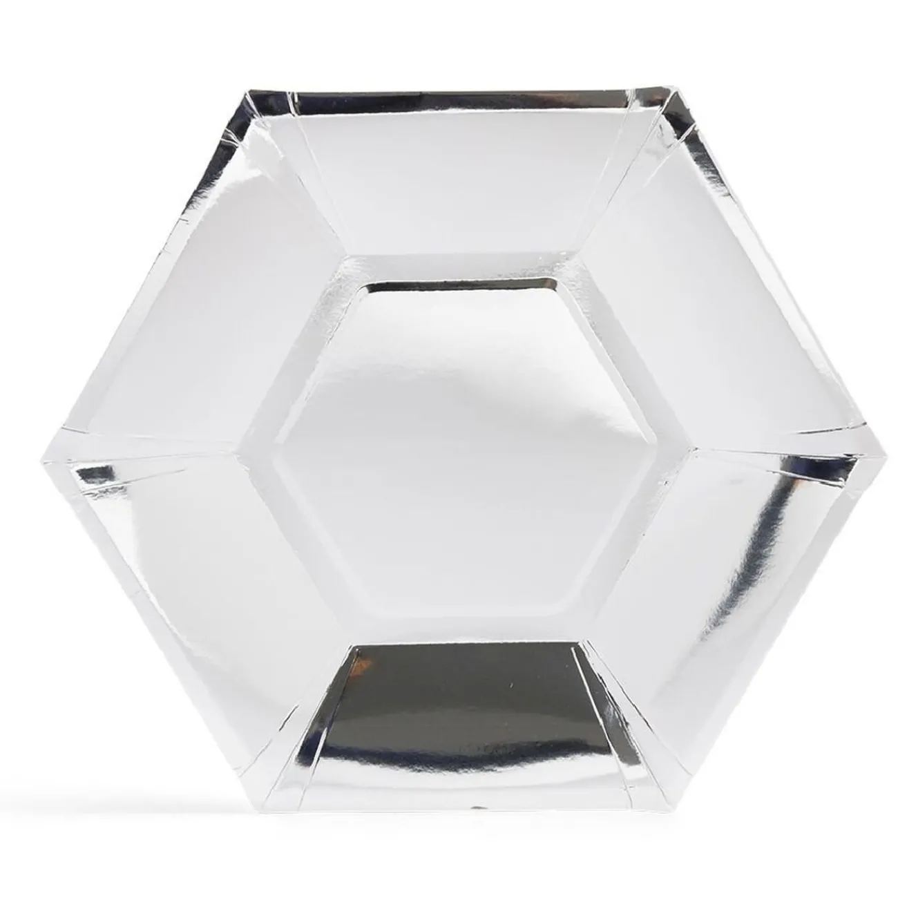 Gifi Plateau hexagonal carton argenté métallisé Ø26cm x10