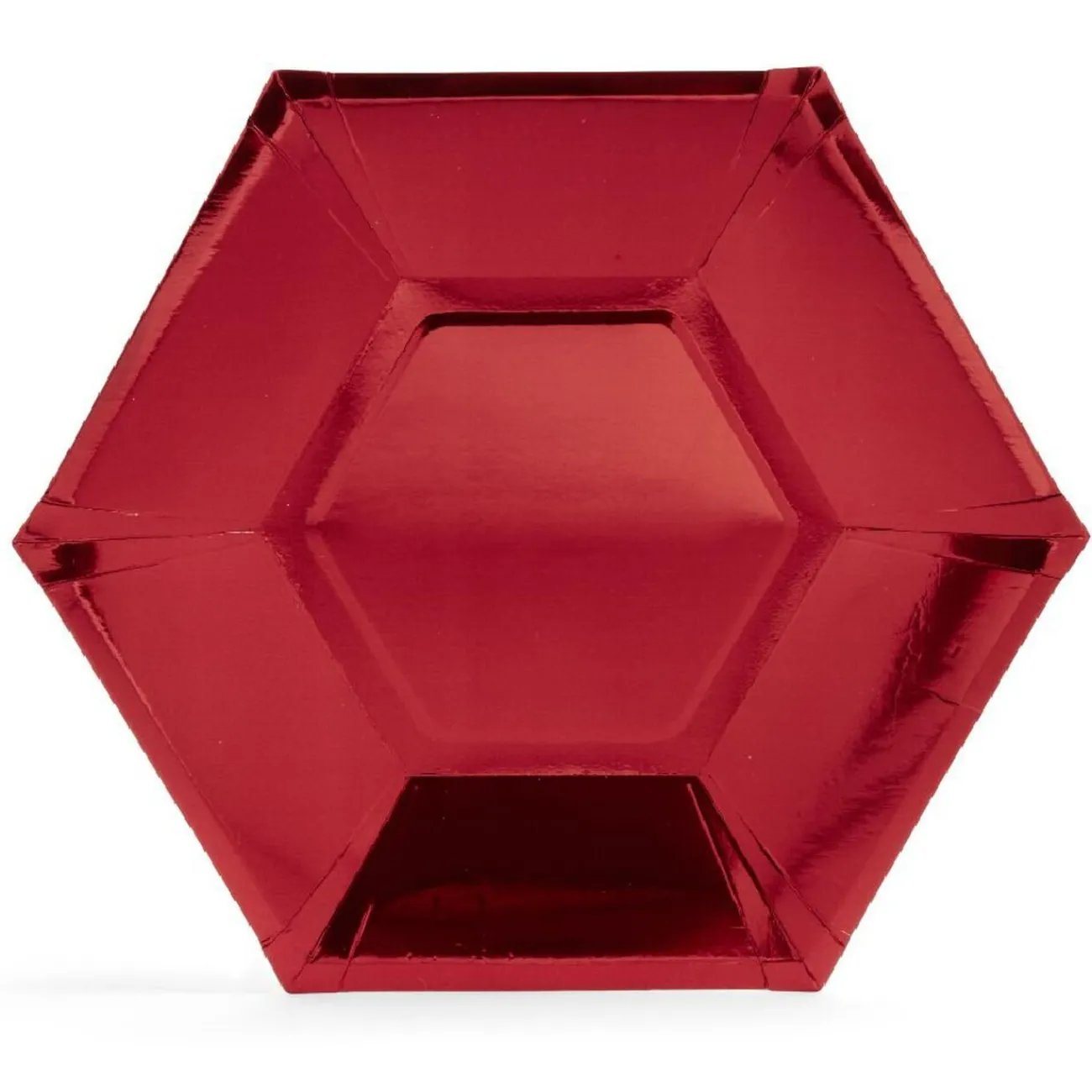 Gifi Plateau hexagonal carton rouge métallisé Ø26cm x10