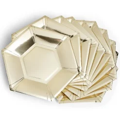 Gifi Plateau hexagonal carton doré métallisé Ø26cm x10