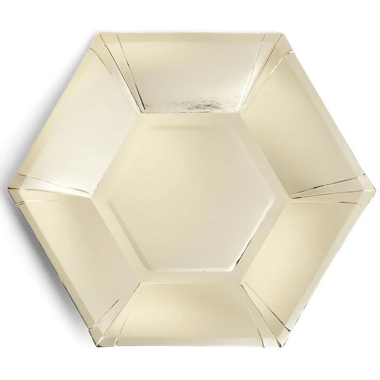 Gifi Plateau hexagonal carton doré métallisé Ø26cm x10