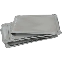 Gifi Plateau rectangulaire argenté en carton x5