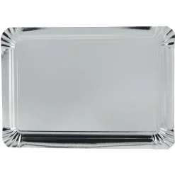 Gifi Plateau rectangulaire argenté en carton x5