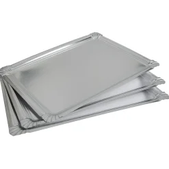 Gifi Plateau rectangulaire argenté en carton x3
