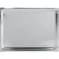 Gifi Plateau rectangulaire argenté en carton x3