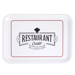 Gifi Plateau rectangulaire brasserie "restaurant cuisine" blanc 27x38cm