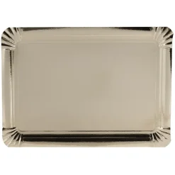 Gifi Plateau rectangulaire doré en carton x5