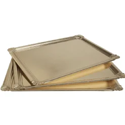 Gifi Plateau rectangulaire doré en carton x3