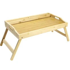 Gifi Plateau rectangulaire en bambou pieds rétractables 50x30xH24,5cm
