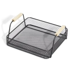 Gifi Plateau rectangulaire maille métal noir