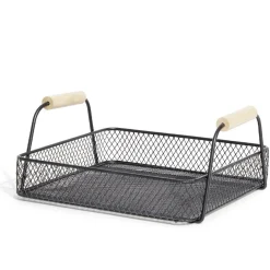 Gifi Plateau rectangulaire maille métal noir