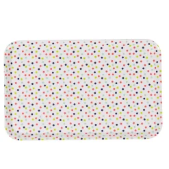 Gifi Plateau rectangulaire mélamine blanc motif pois multicolores