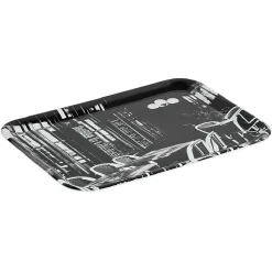 Gifi Plateau rectangulaire mélamine design bistrot noir et blanc
