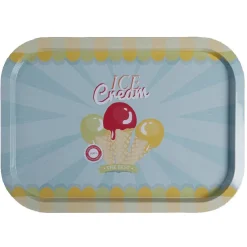 Gifi Plateau rectangulaire métal décor glace multicolore