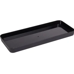 Gifi Aménagement Salle De Bain^Plateau rectangulaire noir plastique 26x11xH2cm