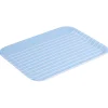 Gifi Plateau rectangulaire plastique rayure blanc et bleu 29x22cm