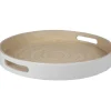 Gifi Plateau rond bambou bicolore blanc naturel
