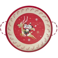 Gifi Plateau rond Disney Mickey en bois avec anse métal Ø35cm
