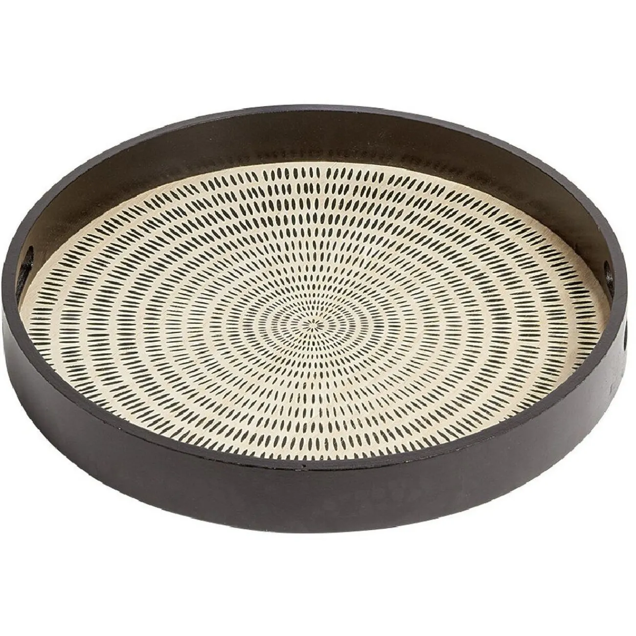 Gifi Plateau rond en mdf design noir naturel Ø38 cm