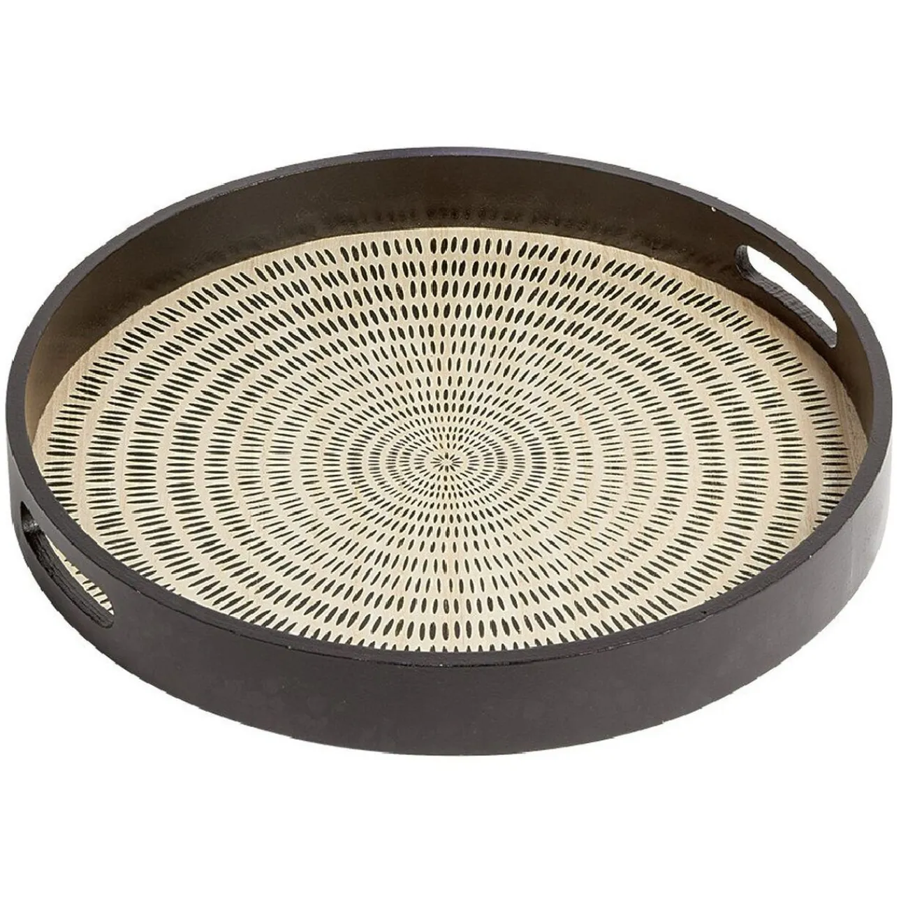 Gifi Plateau rond en mdf design noir naturel Ø38 cm