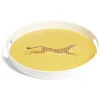 Gifi Plateau rond léopard mélaminé jaune Ø34,5xH4,1cm