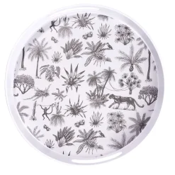 Gifi Plateau rond mélaminé motif savane blanc et noir Ø34,5xH5cm