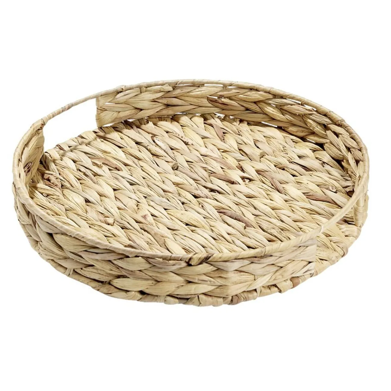 Gifi Plateau rond naturel en jacinthe tressée Ø35xH5cm