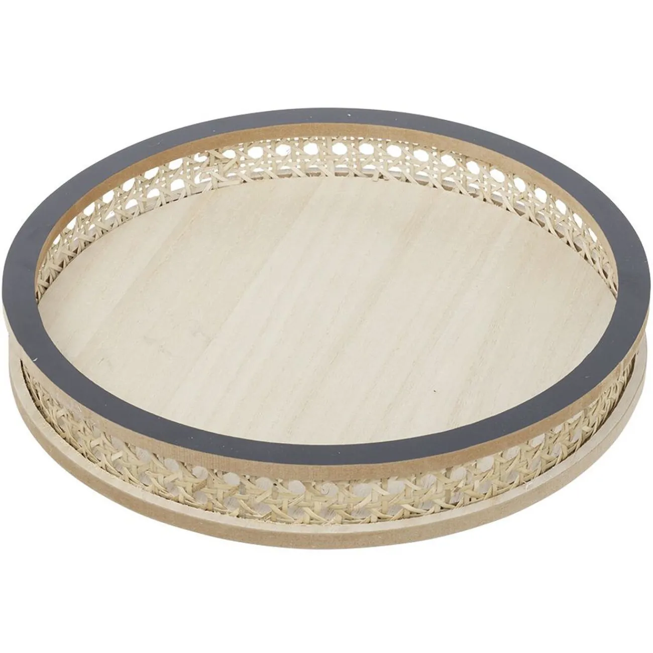 Gifi Plateau rond rotin et osier Ø30cm naturel et gris