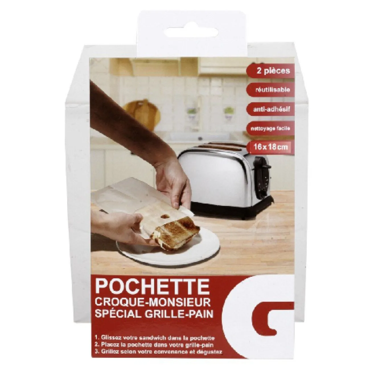 Gifi Pochette croque monsieur spécial grille pain x2