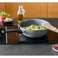 Gifi Poêle sauteuse Tefal Mineralia Force aluminium moucheté gris noir ø 26 cm