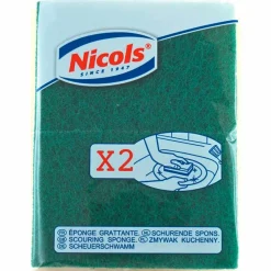 Gifi Nettoyage Et Entretien|Éponge grattoir végétale verte Nicols x2