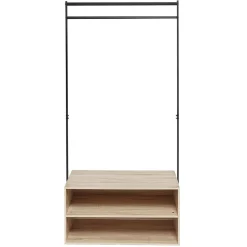 Gifi Rangement|Portant avec range-chaussures noir naturel