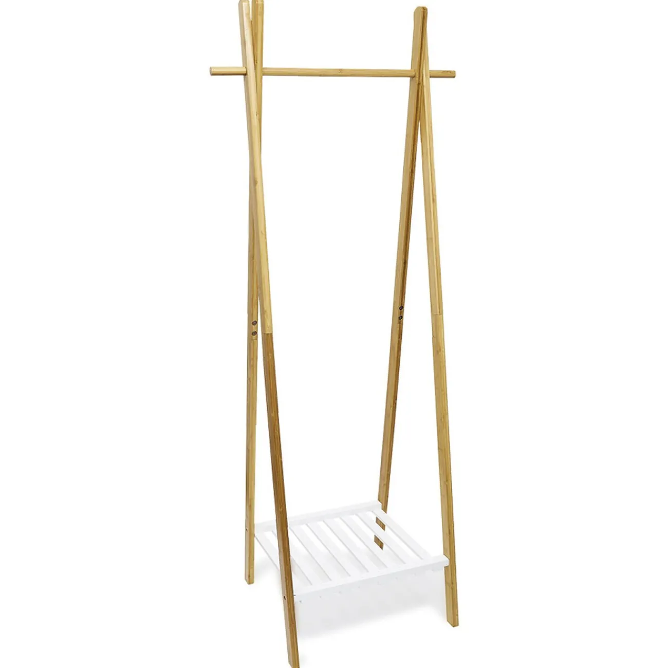 Gifi Rangement|Portant bambou avec étagère pour accessoires 64x44xH160cm